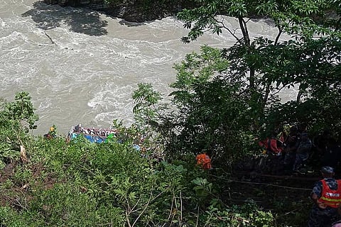 Indian Passenger Bus Falls In Nepal River
